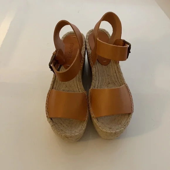 NIB Soludos Minorca High Platform Leather Wedges - Picture 6 of 12